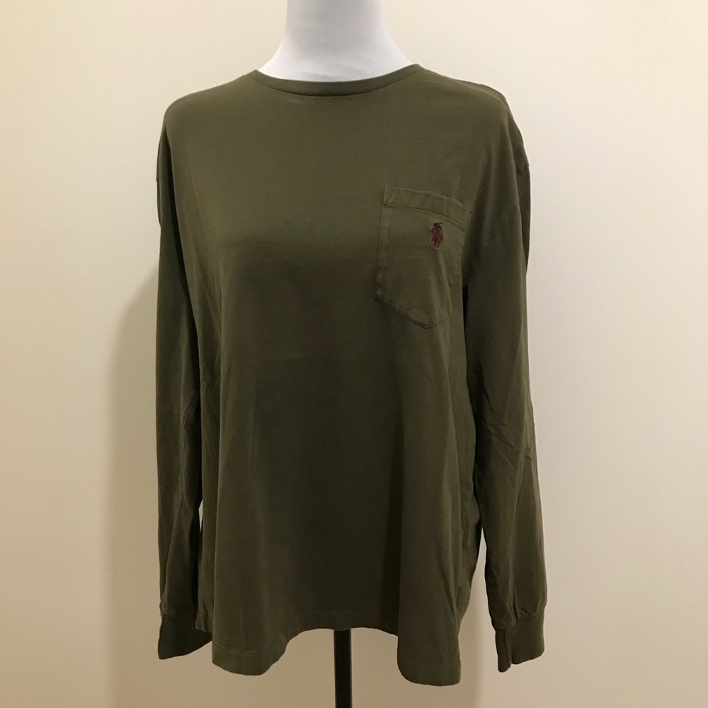 Polo Ralph Lauren Long Sleeve Shirt, Sz L, Olive Green